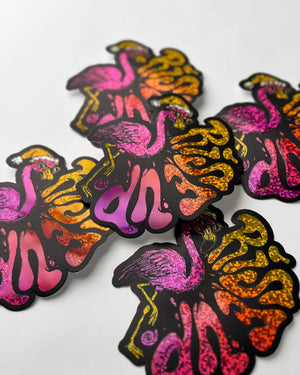 Glitter Flamingo - Sticker