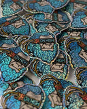 Squatch Bust 3D Embossed Glitter Sticker