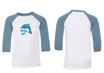 Swirling Dolphin Kids Baseball Tee